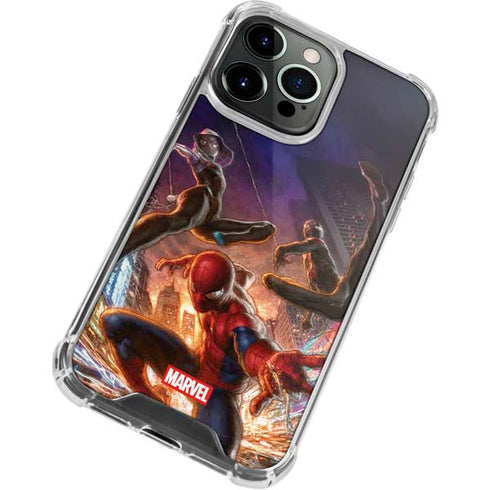 Marvel Spiderman Group Wall iPhone 14 Pro Clear Case